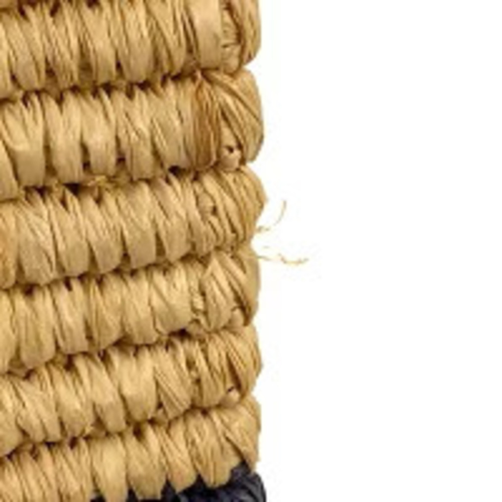 Balenciaga Bicolor Straw Tan Tote Bag Handbag Basket Raffia Beige Purple Navy - Picture 5 of 7